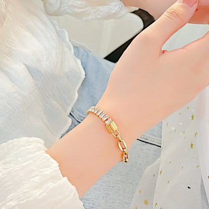 Pulseira Pequena com Cadeado Personalizada em Aço Titânio Espesso