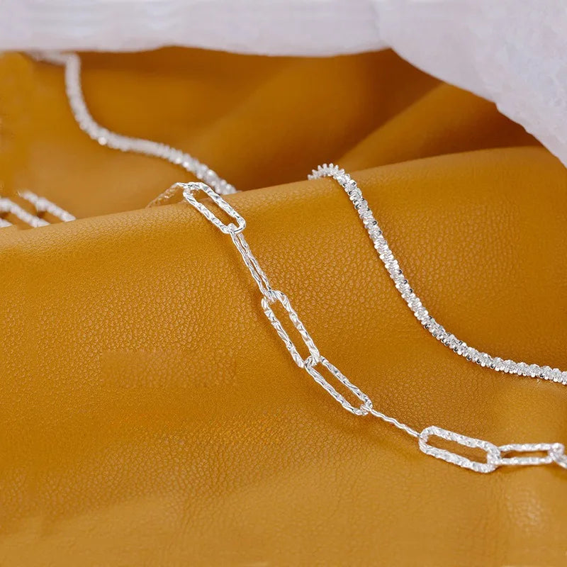 Sparkling 925 Sterling Silver Bracelets for Women Fashion Korean Designer Double Layered Starry Sky Bracelets Wedding Jewelry