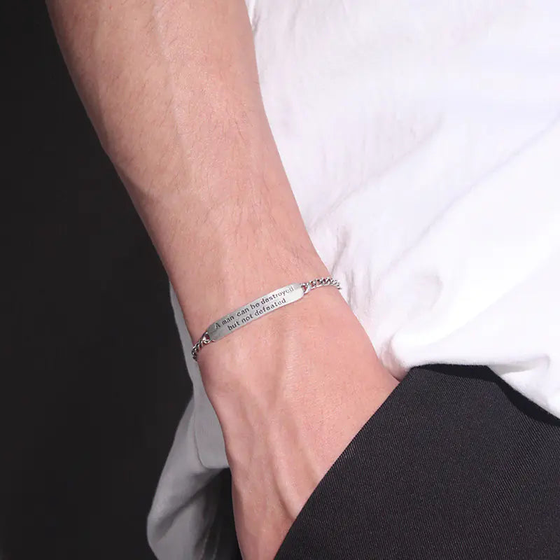 Pulseira Vintage de Prata Tailandesa para Moda Masculina